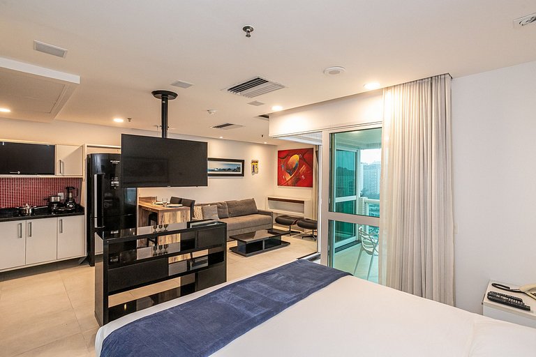 Apt com serviços lazer e vista para o mar da Barra