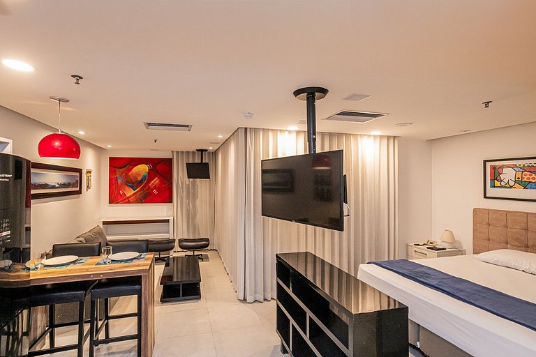 Apt com serviços lazer e vista para o mar da Barra