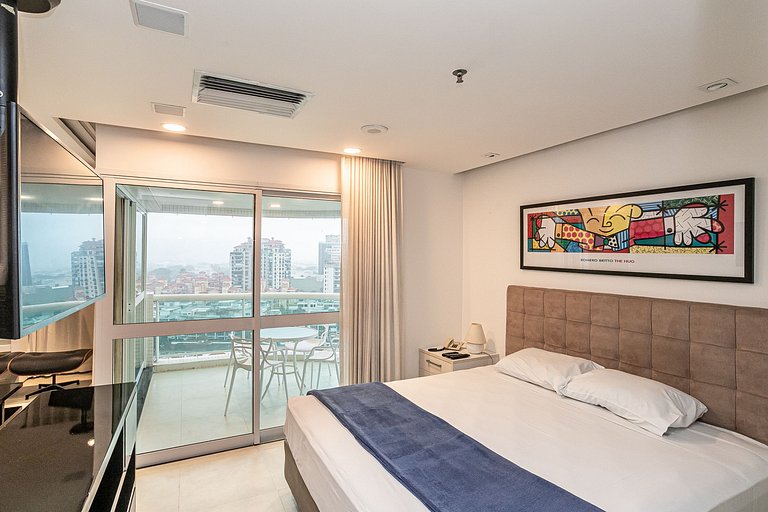 Apt com serviços lazer e vista para o mar da Barra