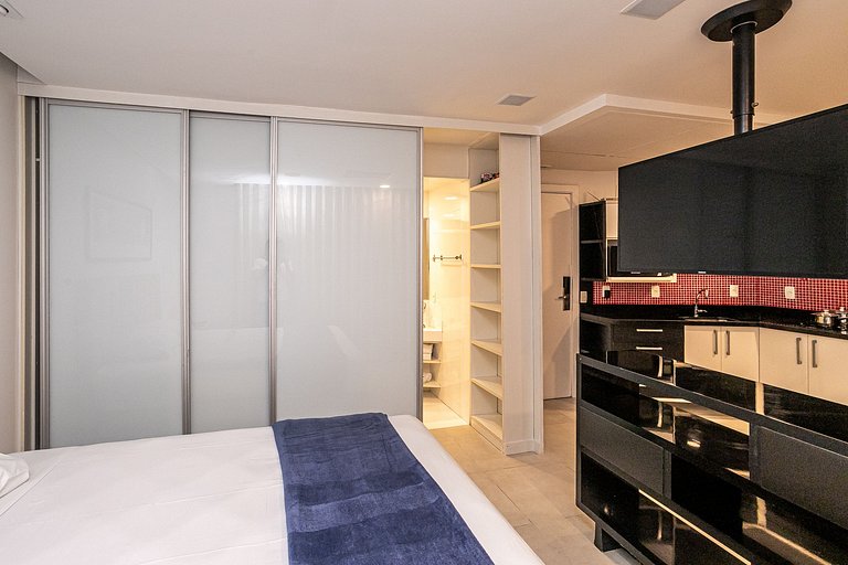 Apt com serviços lazer e vista para o mar da Barra