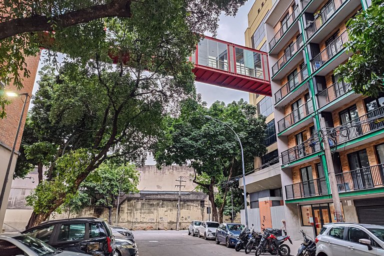 Estúdio novo Centro | varanda, metrô e lavadora