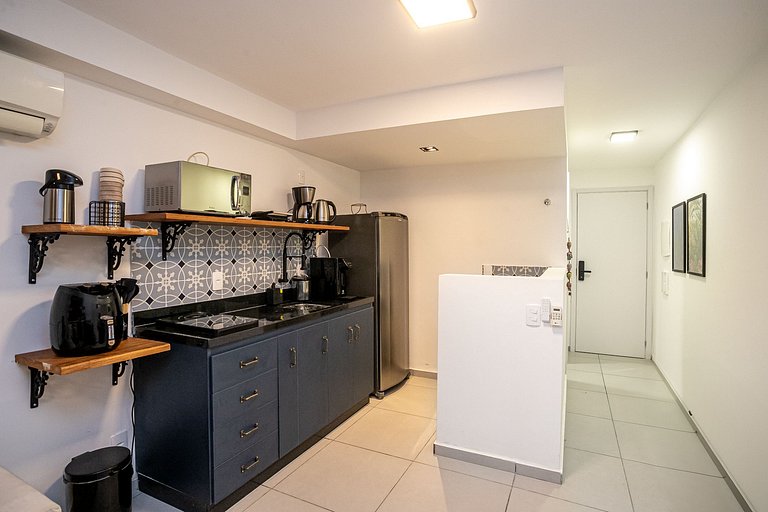 Estúdio novo Centro | varanda, metrô e lavadora