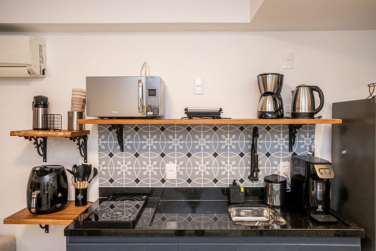 Estúdio novo Centro | varanda, metrô e lavadora