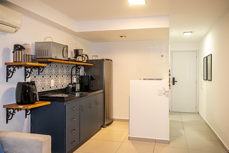 Estúdio novo Centro | varanda, metrô e lavadora