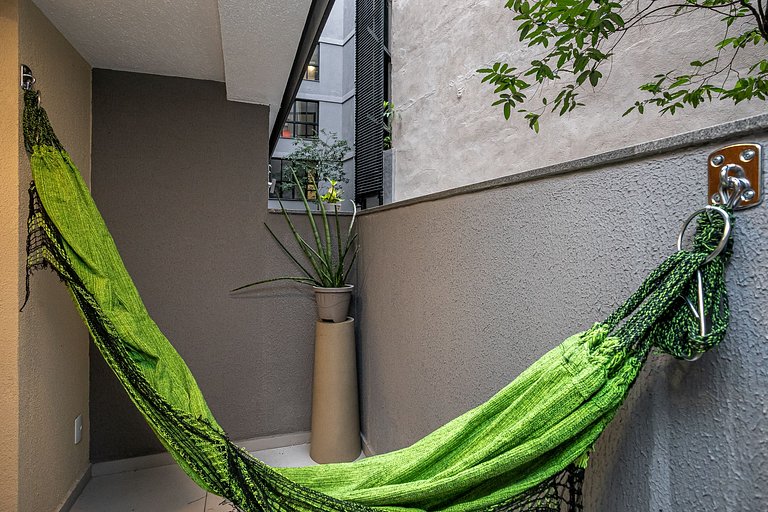 Estúdio novo Centro | varanda, metrô e lavadora