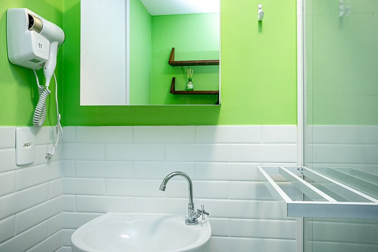 Estúdio novo Centro | varanda, metrô e lavadora