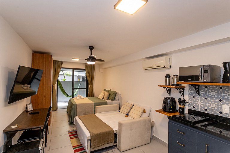 Estúdio novo Centro | varanda, metrô e lavadora