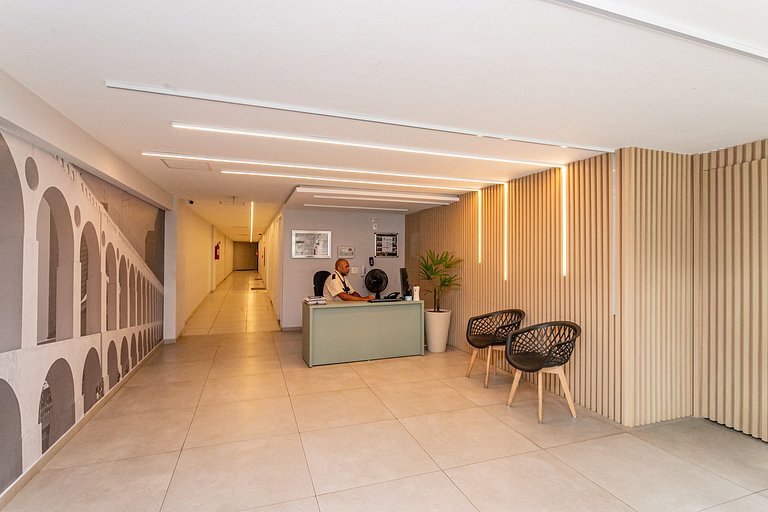 Estúdio novo Centro | varanda, metrô e lavadora