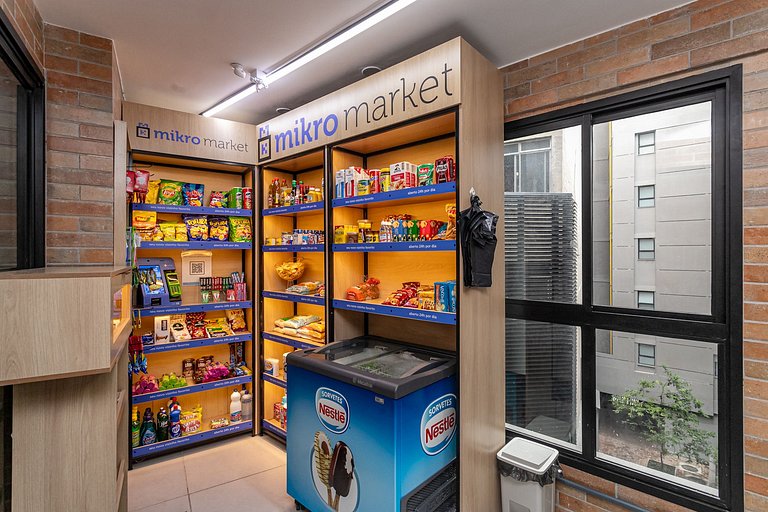 Estúdio novo Centro | varanda, metrô e lavadora