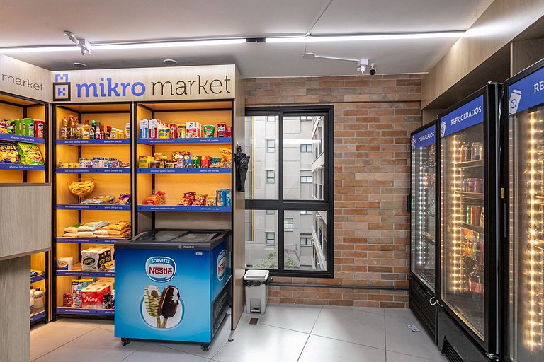 Estúdio novo Centro | varanda, metrô e lavadora