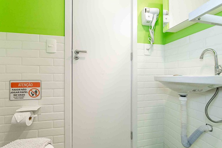 Estúdio novo Centro | varanda, metrô e lavadora